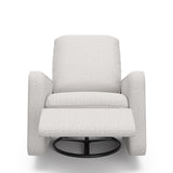 Teddi steel basketweave power recliner reclined front view with leg rest up