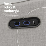 Teddi steel basketweave power recliner dual USB ports callout