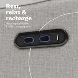 Teddi steel basketweave power recliner dual USB ports callout