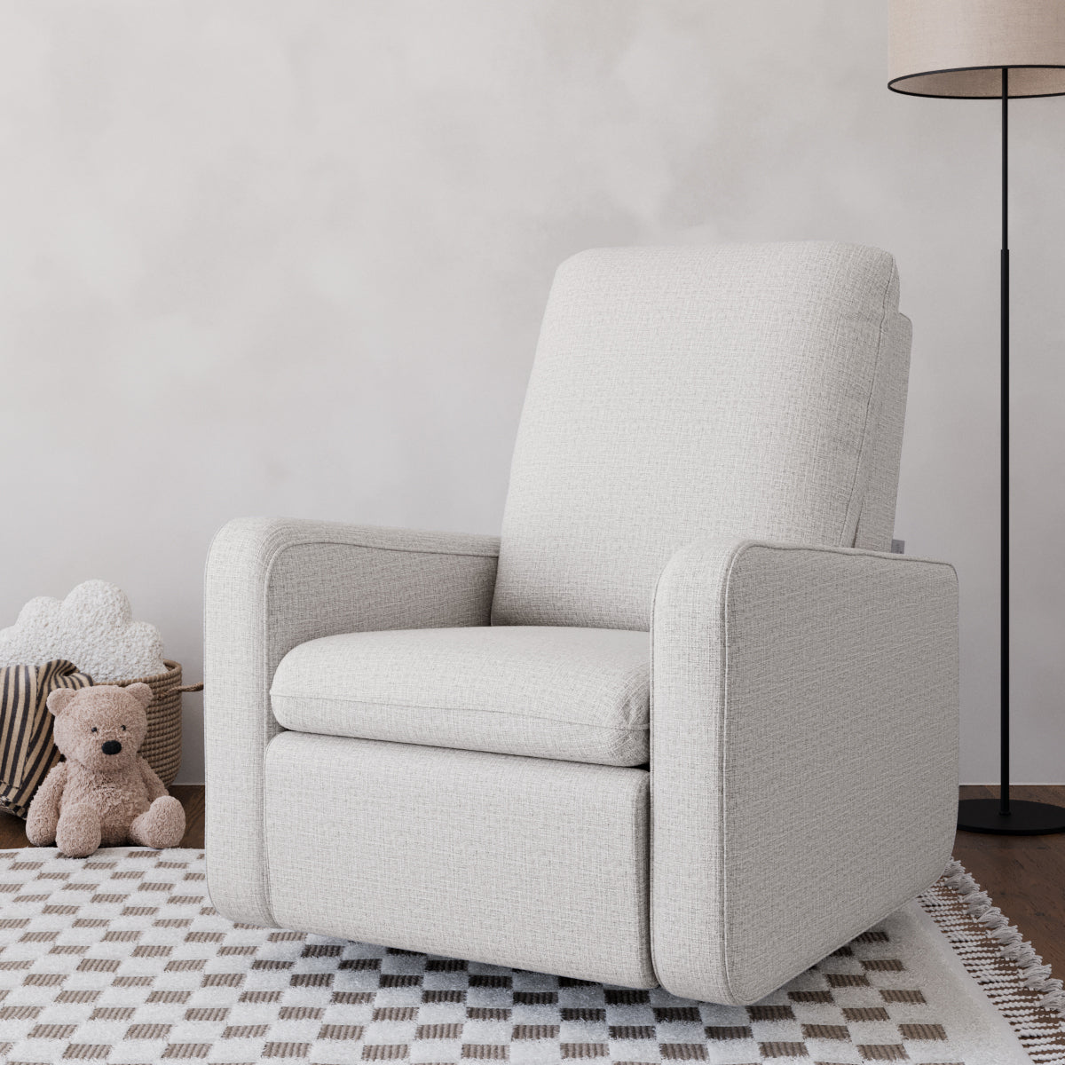 Teddi steel basketweave power recliner in nursery