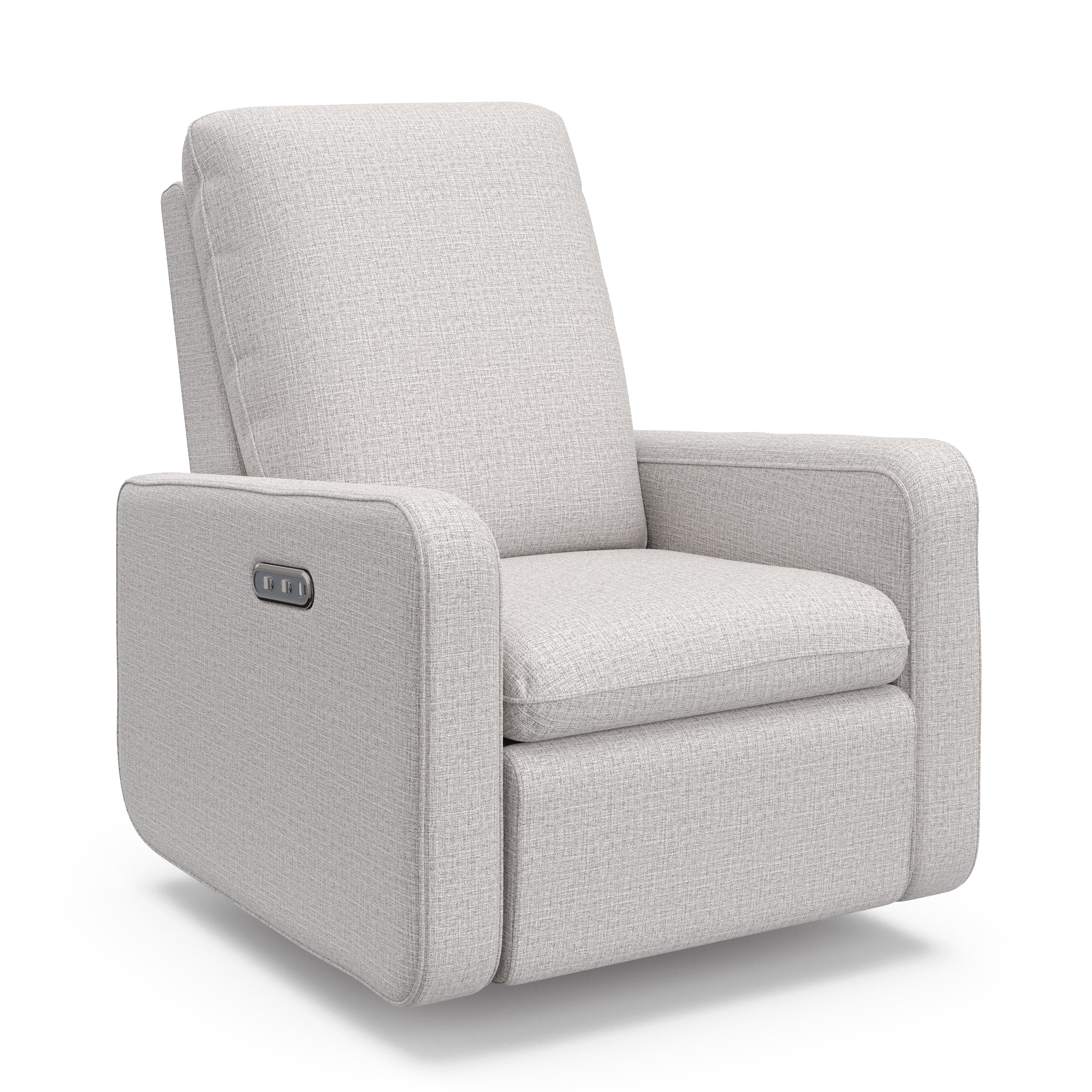 Teddi steel basketweave power recliner angle view