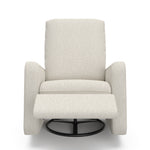 Teddi dune basketweave power recliner front view with leg rest up