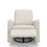 Teddi dune basketweave power recliner reclined front view with leg rest up