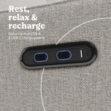 Teddi dune basketweave power recliner dual USB ports callout