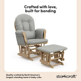 hoop glider and ottoman natural frame with light gray cushions style callout