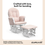 hoop glider and ottoman white frame with pink cushions style callout