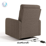 Kyoto mountain brown boucle wide power recliner with PTPA logo on top left
