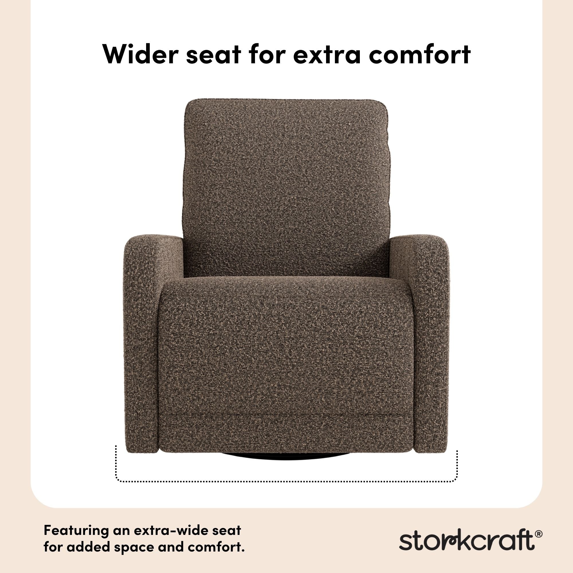 Kyoto mountain brown boucle wide power recliner wider seat callout