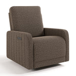 Kyoto mountain brown boucle wide power recliner angle view
