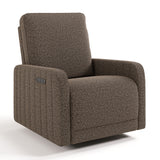 Kyoto mountain brown boucle wide power recliner angle view
