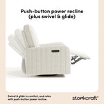 Storkcraft® Kyoto Deluxe Extra-Wide Nursery Power Recliner Swivel Glider.