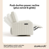 Storkcraft® Kyoto Deluxe Extra-Wide Nursery Power Recliner Swivel Glider.