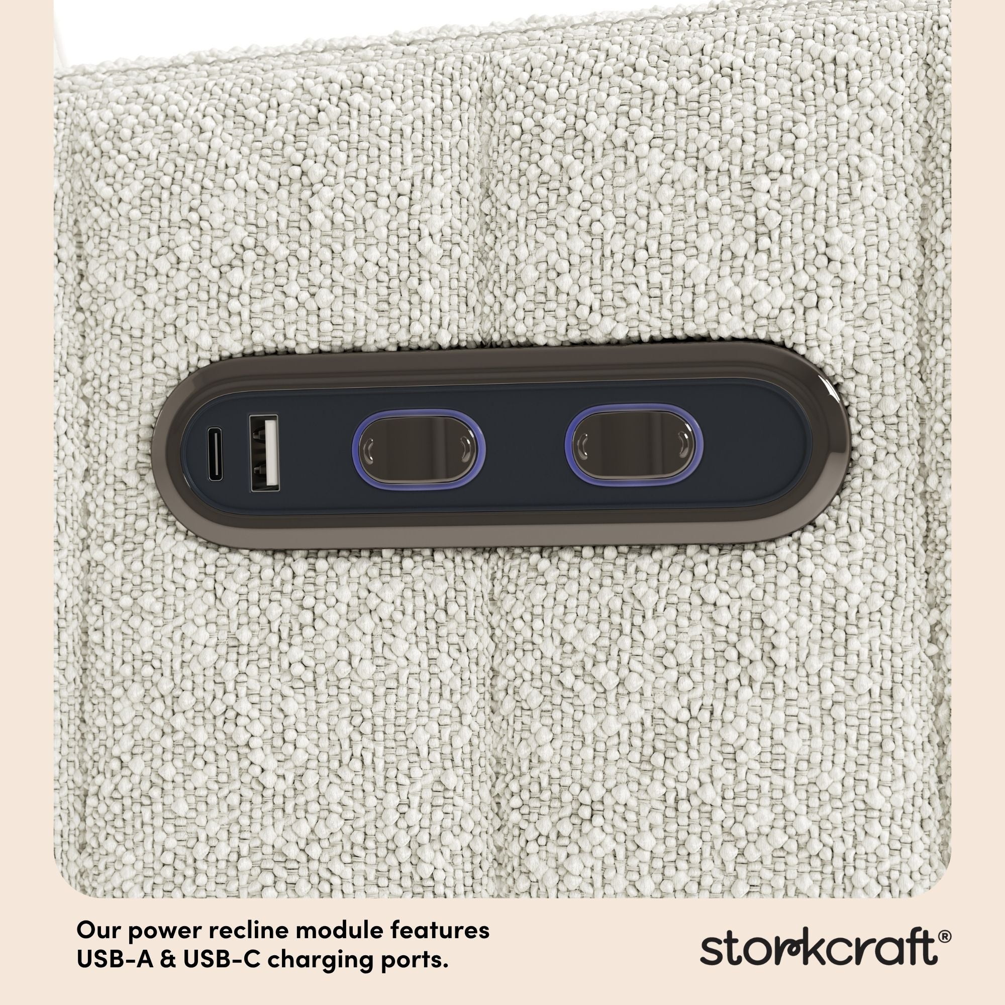 Storkcraft® Kyoto Deluxe Extra-Wide Nursery Power Recliner Swivel Glider.