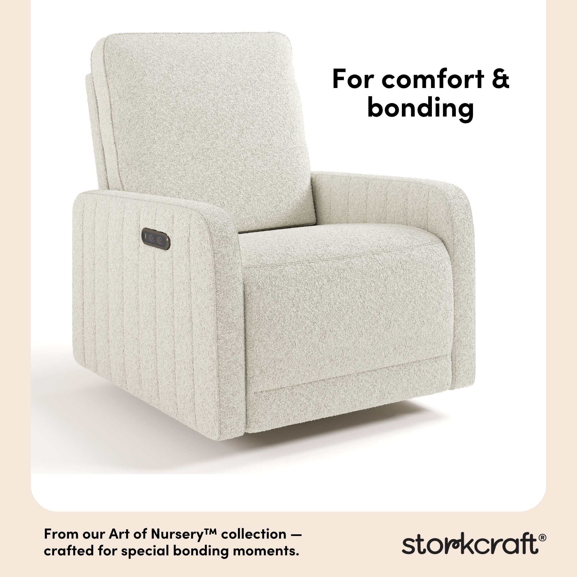 Storkcraft® Kyoto Deluxe Extra-Wide Nursery Power Recliner Swivel Glider.