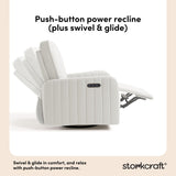 Storkcraft® Kyoto Deluxe Extra-Wide Nursery Power Recliner Swivel Glider.