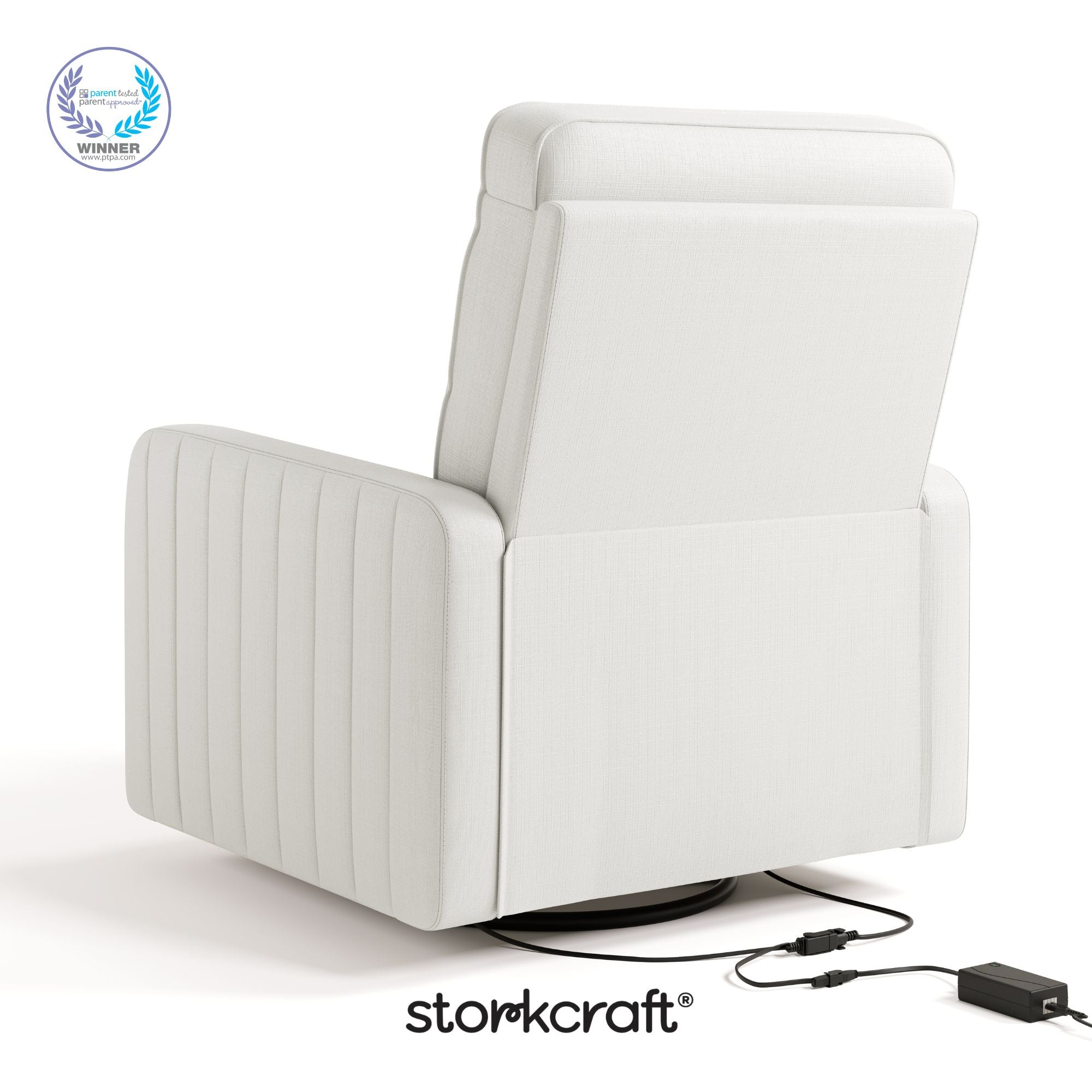 Storkcraft® Kyoto Deluxe Extra-Wide Nursery Power Recliner Swivel Glider.