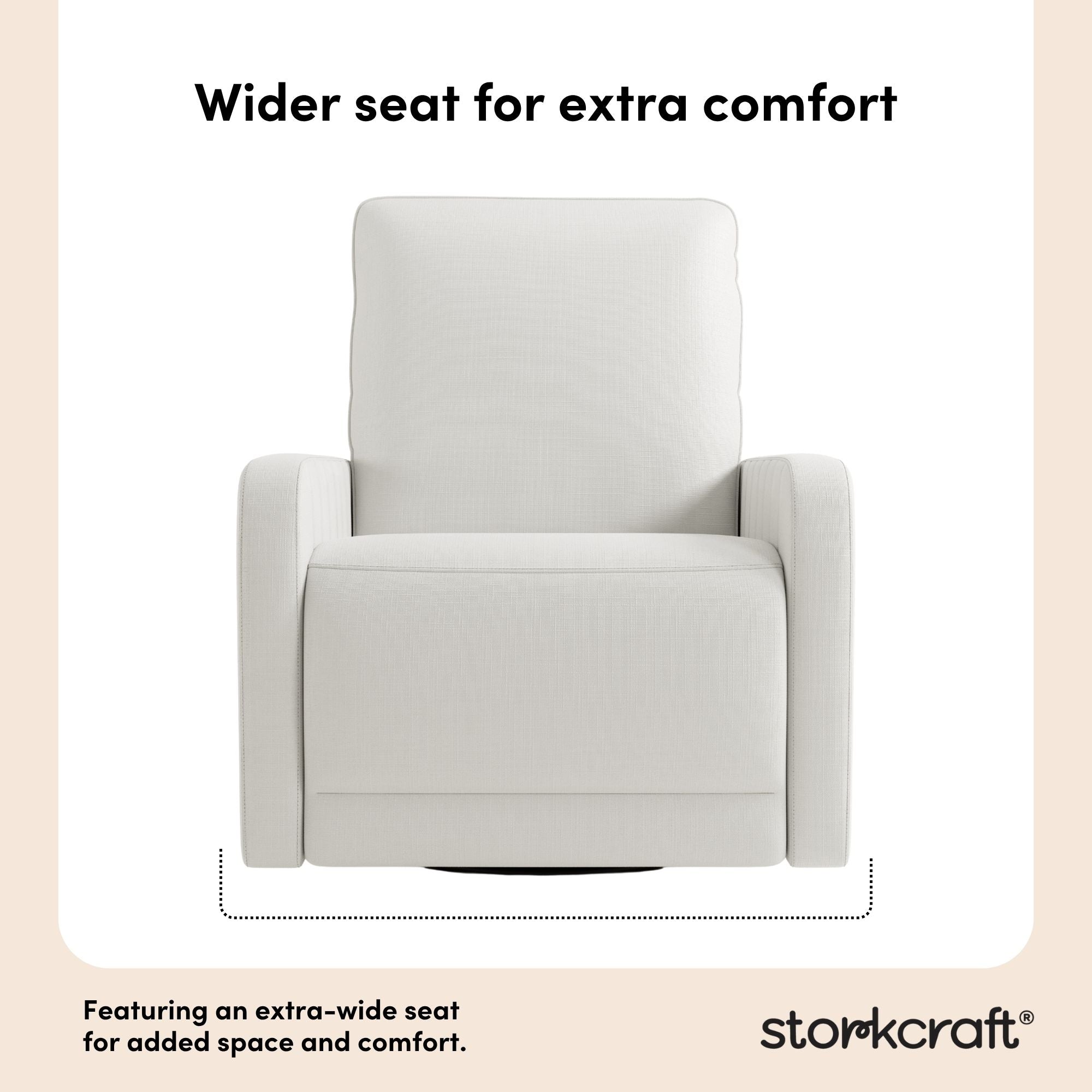 Storkcraft® Kyoto Deluxe Extra-Wide Nursery Power Recliner Swivel Glider.