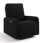 Kyoto black boucle wide power recliner angle view