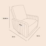 Kyoto wide recliner drawing with dimensions