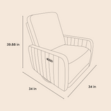 Kyoto wide recliner drawing with dimensions