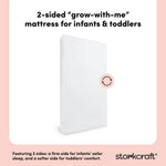 Storkcraft 6-Inch Water-Resistant Grow-with-Me Dual-Sided Baby Crib & Toddler Bed Mattress