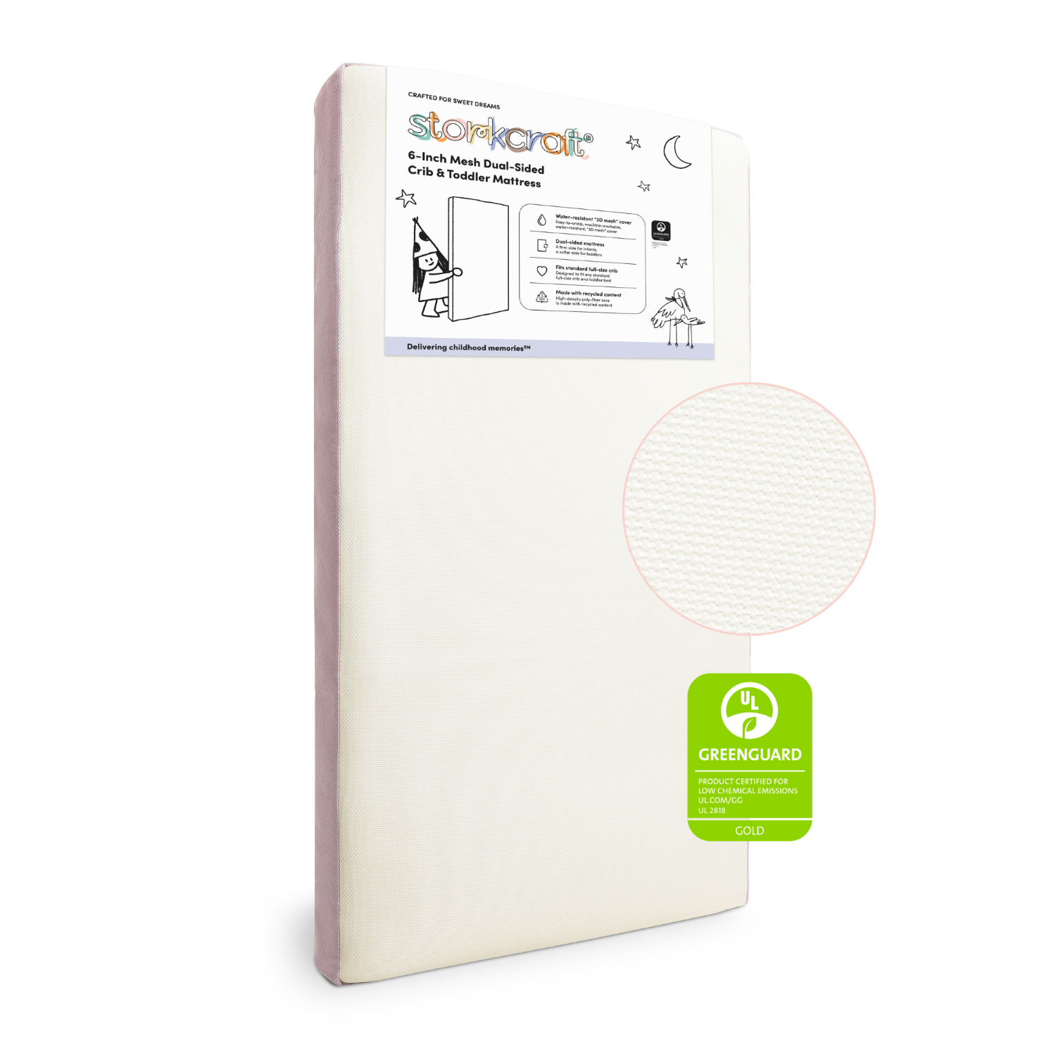 Storkcraft 6-Inch Premium Mesh Grow-with-Me Dual-Sided Baby Crib & Toddler Bed Mattress