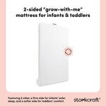 Storkcraft 6-Inch Grow-with Me Premium Waterproof Dual-Sided Baby Crib & Toddler Bed Mattress