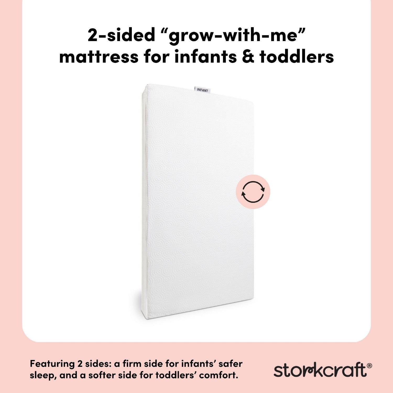 Storkcraft 6-Inch Grow-with Me Premium Waterproof Dual-Sided Baby Crib & Toddler Bed Mattress