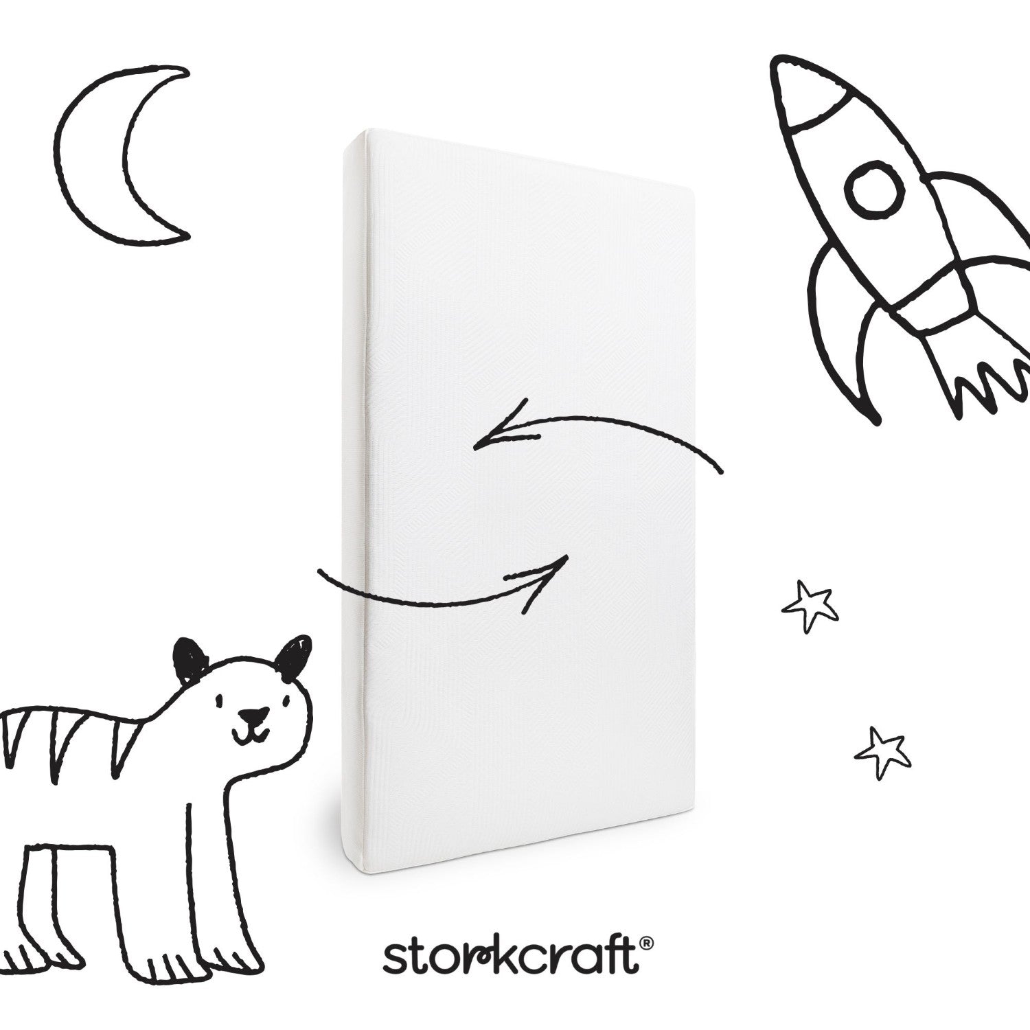 Storkcraft 6-Inch Grow-with Me Premium Waterproof Dual-Sided Baby Crib & Toddler Bed Mattress