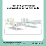 Caribou white twin bunk bed twin bed conversion callout