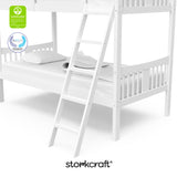 Caribou white twin bunk bed twin bed with GGG and PTPA logo on top left