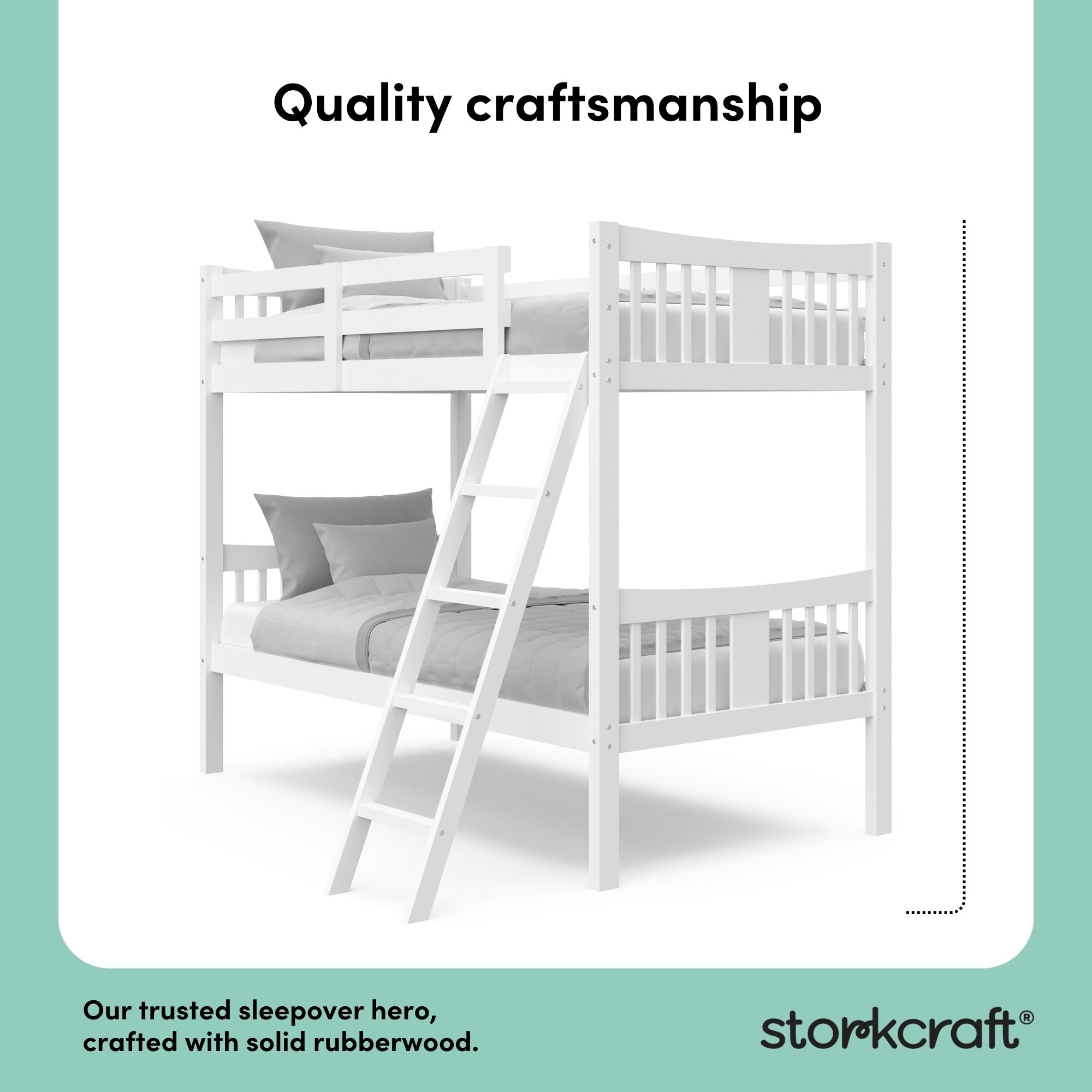 Caribou white twin bunk bed quality craftsmanship callout
