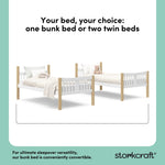 Caribou white with natural twin bunk bed twin bed conversion callout