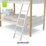 Caribou white with natural twin bunk bed twin bed with GGG and PTPA logo on top left