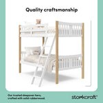 Caribou white with natural twin bunk bed quality craftsmanship callout