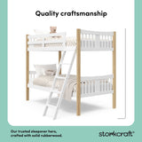 Caribou white with natural twin bunk bed quality craftsmanship callout