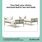 Caribou olive with natural twin bunk bed twin bed conversion callout