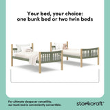 Caribou olive with natural twin bunk bed twin bed conversion callout