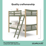 Caribou olive with natural twin bunk bed quality craftsmanship callout