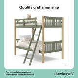 Caribou olive with natural twin bunk bed quality craftsmanship callout