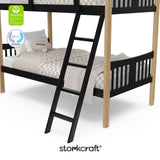 Caribou black with natural twin bunk bed twin bed with GGG and PTPA logo on top left