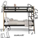 Caribou black with natural twin bunk bed twin bed with black doodles overlaid on image