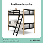 Caribou black with natural twin bunk bed quality craftsmanship callout