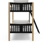 Side view of Caribou black with natural twin over twin bunk bed