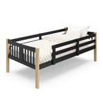 Caribou black with natural twin over twin bunk bed configured as one twin bed
