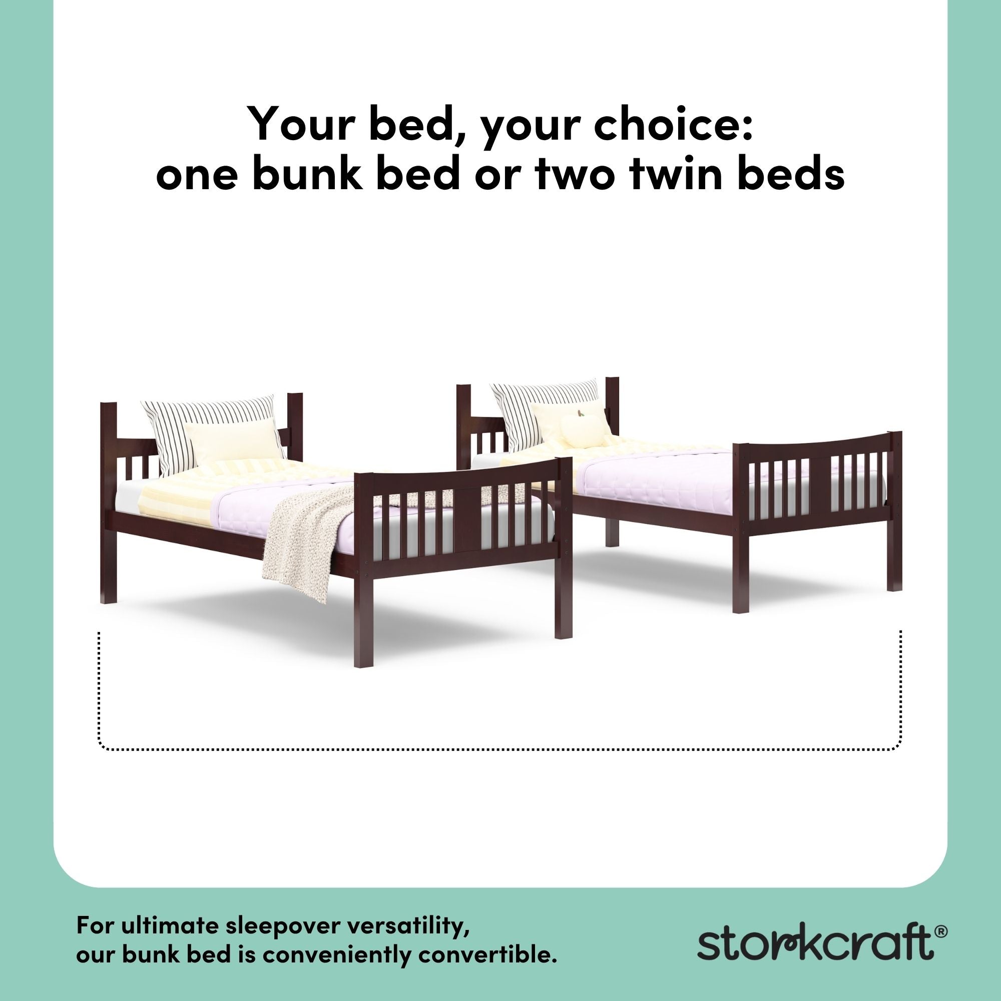 Caribou espresso twin bunk bed twin bed conversion callout