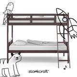 Caribou espresso twin bunk bed twin bed with black doodles overlaid on image