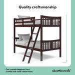 Caribou espresso twin bunk bed quality craftsmanship callout