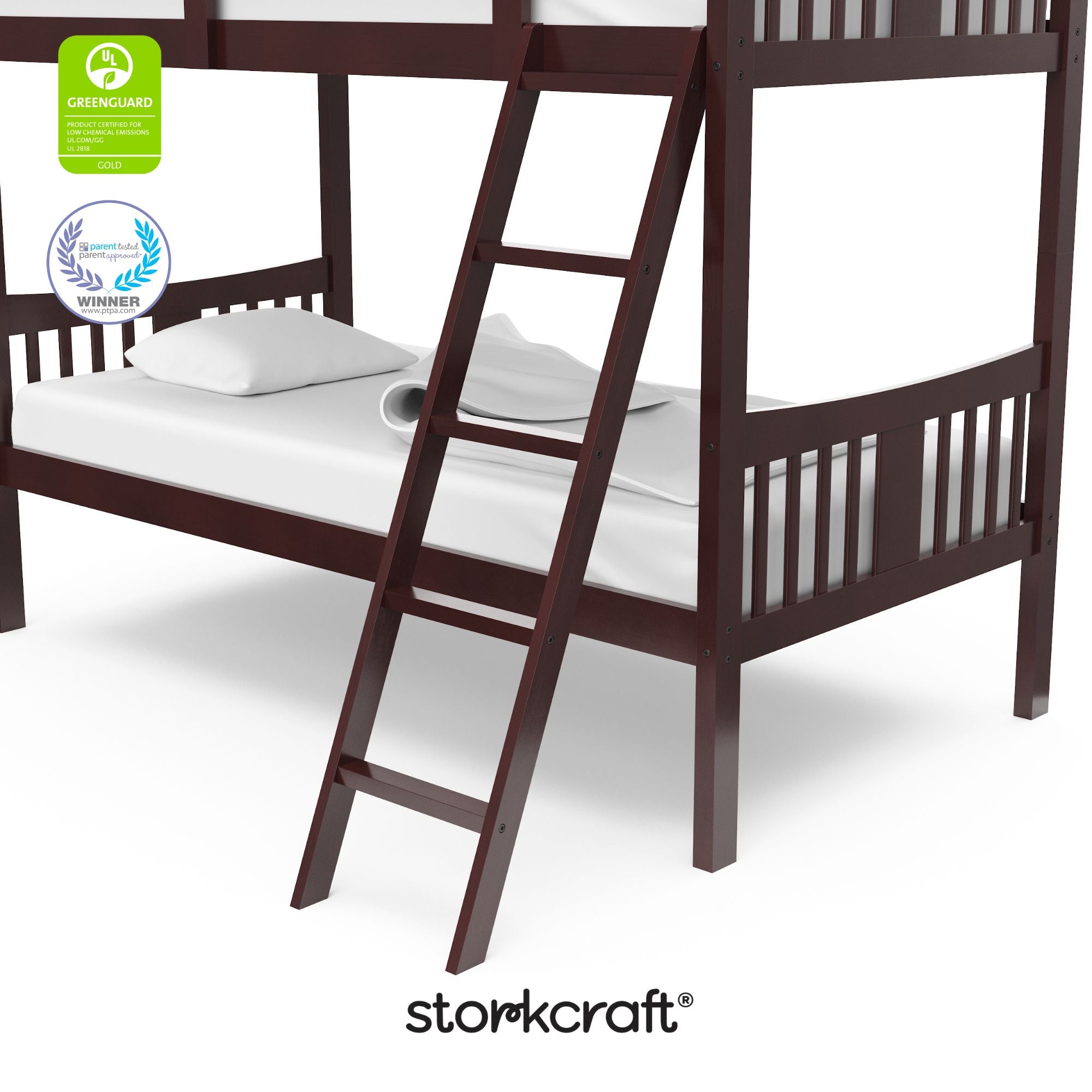 Caribou espresso twin bunk bed twin bed with GGG and PTPA logo on top left