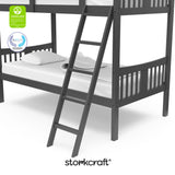 Caribou gray twin bunk bed twin bed with GGG and PTPA logo on top left